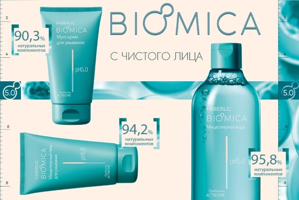 Biomica Фаберлик — очищающие средства для лица, подходят для всех типов кожи